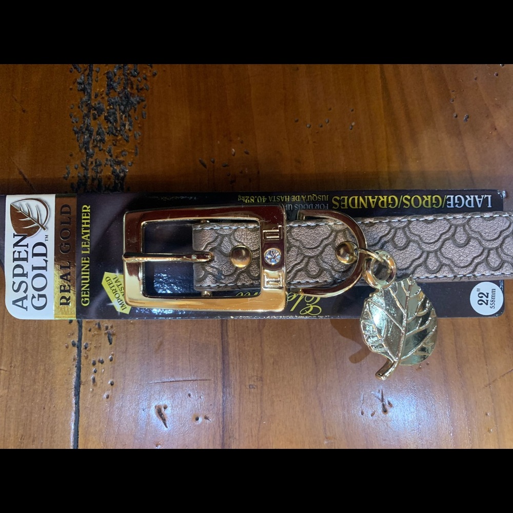 COPY - NWT! Real gold plated dog collar with crystals